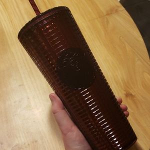Plum disco starbucks cup